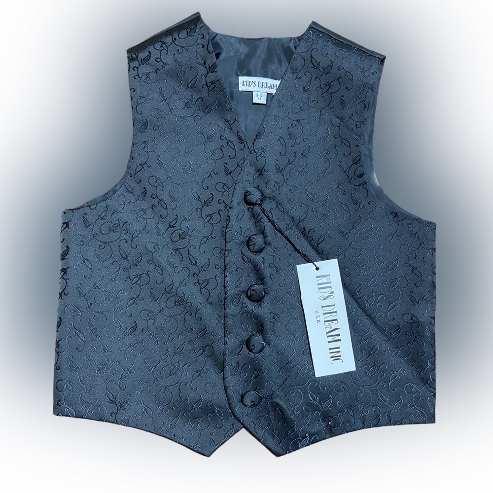 Kids Dream Black Flower Vest Boys Sizes